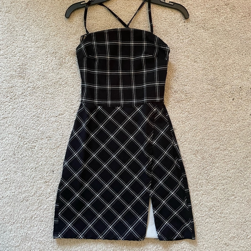 Garage Black Checkered Dress